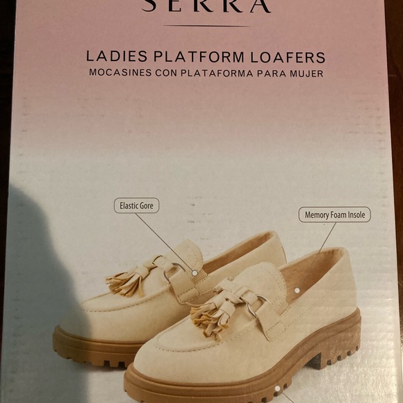 Serra Women’s loafers sz 8 cream lug sole with tassel slip on style NEW IN BOX - Picture 6 of 6